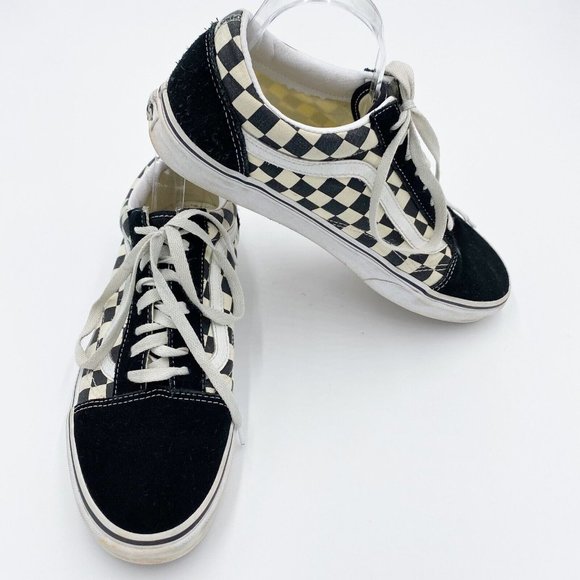 Vans Other - VANS OLD SKOOL Check Suede Mens 10 Checkerboard Skate Shoes Black White